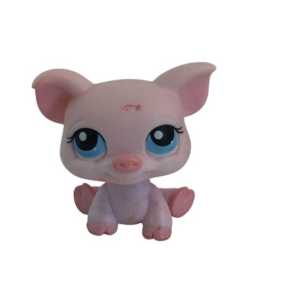Littlest Pet Shop LPS Pig #622 Polka Dot Ears Clover Eyes #885 #87 Blue Dot Eyes - Picture 10 of 14